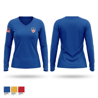Womens Long Sleeve Vneck Shirt, Spottsville Community Fire Department, Fire Department, Teamtime, Team time, sublimation, custom sports apparel, team uniforms, spirit wear, spiritwear, sports uniforms, custom shirts, team store, custom team store, fundraiser sports, apparel fundraiser