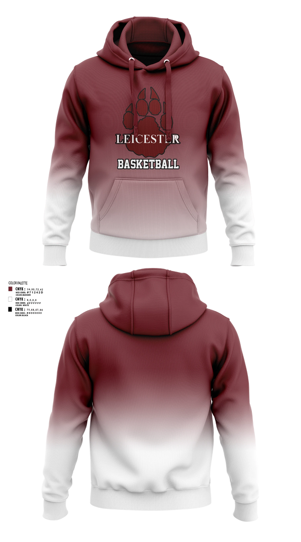 Hoodie, Leicester High School Basketball, Men's Basketball, Teamtime, Team time, sublimation, custom sports apparel, team uniforms, spirit wear, spiritwear, sports uniforms, custom shirts, team store, custom team store, fundraiser sports, apparel fundraiser