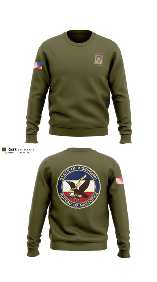 Crew Neck Sweatshirt, Mississippi Bureau of Narcotics, Police, Teamtime, Team time, sublimation, custom sports apparel, team uniforms, spirit wear, spiritwear, sports uniforms, custom shirts, team store, custom team store, fundraiser sports, apparel fundraiser