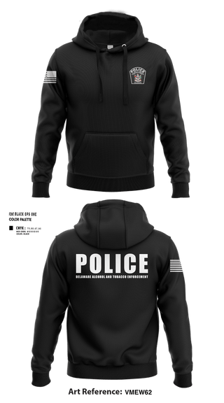 Hoodie, Delaware Alcohol and Tobacco Enforcement, Police, Teamtime, Team time, sublimation, custom sports apparel, team uniforms, spirit wear, spiritwear, sports uniforms, custom shirts, team store, custom team store, fundraiser sports, apparel fundraiser