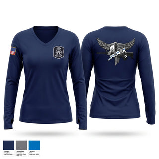 Womens Long Sleeve Vneck Shirt, Lima Police Swat, Police, Teamtime, Team time, sublimation, custom sports apparel, team uniforms, spirit wear, spiritwear, sports uniforms, custom shirts, team store, custom team store, fundraiser sports, apparel fundraiser