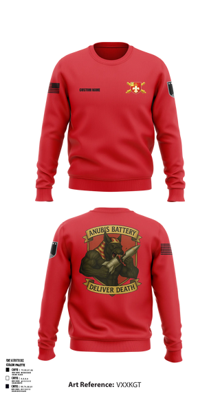 Crew Neck Sweatshirt, Anubis Battery, 3-12 FA, Army, Teamtime, Team time, sublimation, custom sports apparel, team uniforms, spirit wear, spiritwear, sports uniforms, custom shirts, team store, custom team store, fundraiser sports, apparel fundraiser