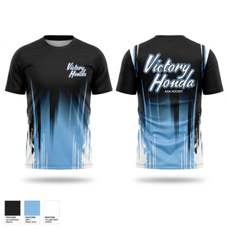 Soft Poly Tee Cotton Like Feel, Victory Honda AAA Hockey, Ice Hockey, Teamtime, Team time, sublimation, custom sports apparel, team uniforms, spirit wear, spiritwear, sports uniforms, custom shirts, team store, custom team store, fundraiser sports, apparel fundraiser