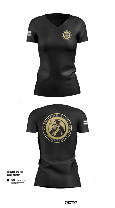 Baker County Detective Division 29625423 Women's Short Sleeve V-neck Shirt - 102