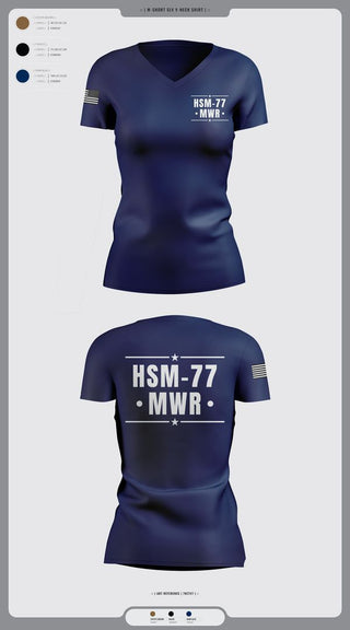 Womens Short Sleeve Vneck Shirt, HSM-77 MWR, , Teamtime, Team time, sublimation, custom sports apparel, team uniforms, spirit wear, spiritwear, sports uniforms, custom shirts, team store, custom team store, fundraiser sports, apparel fundraiser