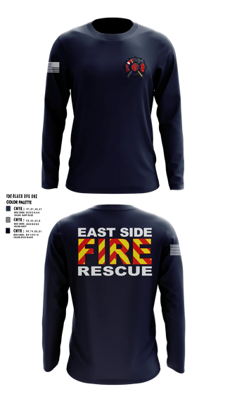 Long Sleeve Performance Shirt, East Side Fire Department (Belleville), Fire Department, Teamtime, Team time, sublimation, custom sports apparel, team uniforms, spirit wear, spiritwear, sports uniforms, custom shirts, team store, custom team store, fundraiser sports, apparel fundraiser
