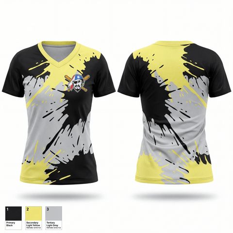 Womens Short Sleeve Vneck Shirt, Newark Piratas, Baseball, Teamtime, Team time, sublimation, custom sports apparel, team uniforms, spirit wear, spiritwear, sports uniforms, custom shirts, team store, custom team store, fundraiser sports, apparel fundraiser
