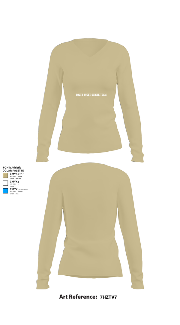 Womens Long Sleeve Vneck Shirt, South Puget strike team, , Teamtime, Team time, sublimation, custom sports apparel, team uniforms, spirit wear, spiritwear, sports uniforms, custom shirts, team store, custom team store, fundraiser sports, apparel fundraiser