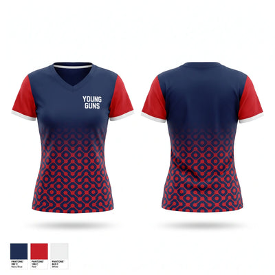 YOUNG GUNS Women's Short Sleeve V-neck Shirt - 1
