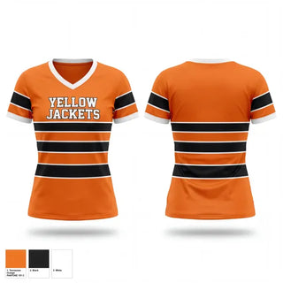 Womens Short Sleeve Vneck Shirt, Yellow Jackets, Baseball, Teamtime, Team time, sublimation, custom sports apparel, team uniforms, spirit wear, spiritwear, sports uniforms, custom shirts, team store, custom team store, fundraiser sports, apparel fundraiser