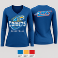 Cottey College Basketball 57354775 Women's Long Sleeve V-neck Shirt - 1 (1)