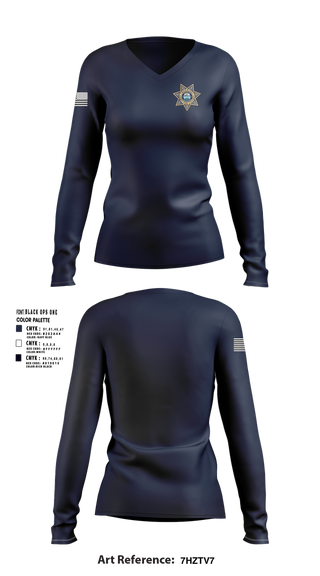 Womens Long Sleeve Vneck Shirt, Hamilton County Sheriffs Office SURT, , Teamtime, Team time, sublimation, custom sports apparel, team uniforms, spirit wear, spiritwear, sports uniforms, custom shirts, team store, custom team store, fundraiser sports, apparel fundraiser