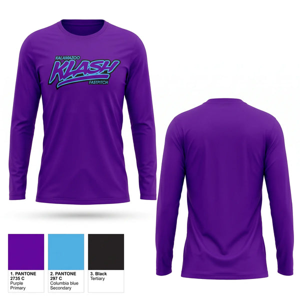 Long Sleeve Performance Shirt, Kalamazoo Klash, Softball, Teamtime, Team time, sublimation, custom sports apparel, team uniforms, spirit wear, spiritwear, sports uniforms, custom shirts, team store, custom team store, fundraiser sports, apparel fundraiser