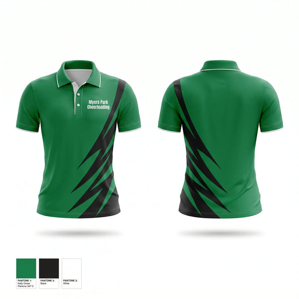 Short Sleeve Performance Polo, Myers Park Cheerleading, Cheer, Teamtime, Team time, sublimation, custom sports apparel, team uniforms, spirit wear, spiritwear, sports uniforms, custom shirts, team store, custom team store, fundraiser sports, apparel fundraiser