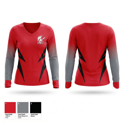 Warriors Women's Long Sleeve V-neck Shirt - 1