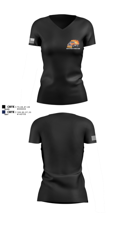 South Puget strike team 20801093 Women's Short Sleeve V-neck Shirt - 2