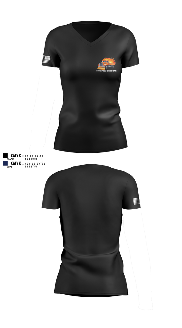 Womens Short Sleeve Vneck Shirt, South Puget strike team, , Teamtime, Team time, sublimation, custom sports apparel, team uniforms, spirit wear, spiritwear, sports uniforms, custom shirts, team store, custom team store, fundraiser sports, apparel fundraiser