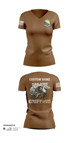 Womens Short Sleeve Vneck Shirt, 345th TRS, , Teamtime, Team time, sublimation, custom sports apparel, team uniforms, spirit wear, spiritwear, sports uniforms, custom shirts, team store, custom team store, fundraiser sports, apparel fundraiser