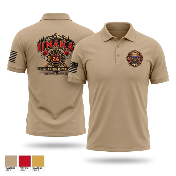 Short Sleeve Performance Polo, Unaka Volunteer Fire Department, Fire Department, Teamtime, Team time, sublimation, custom sports apparel, team uniforms, spirit wear, spiritwear, sports uniforms, custom shirts, team store, custom team store, fundraiser sports, apparel fundraiser