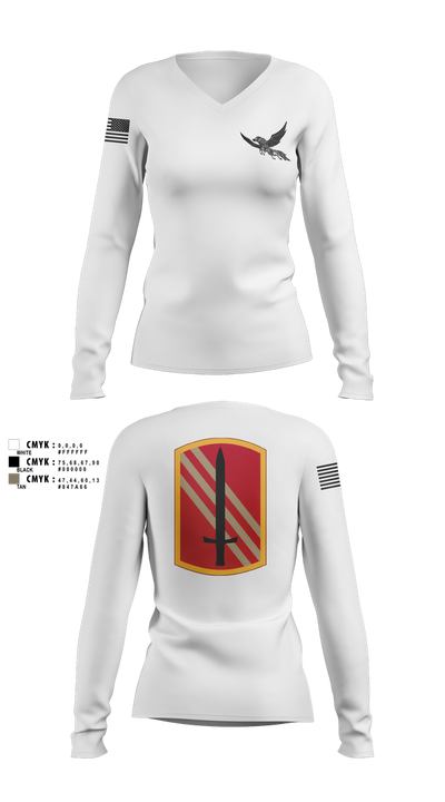 196th BDE SIG CO 21636857 Women's Long Sleeve V-neck Shirt - 3