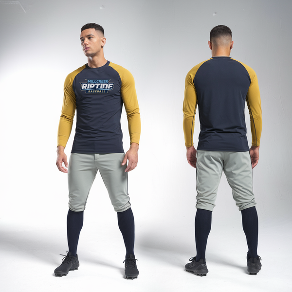 Long Sleeve Performance Shirt, Millcreek Riptide, Baseball, Teamtime, Team time, sublimation, custom sports apparel, team uniforms, spirit wear, spiritwear, sports uniforms, custom shirts, team store, custom team store, fundraiser sports, apparel fundraiser
