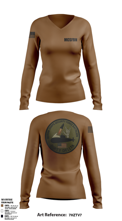 MCSFBN 73793313 Women's Long Sleeve V-neck Shirt - 1