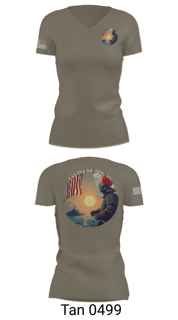 Womens Short Sleeve Vneck Shirt, Uss Preble DDG 88, , Teamtime, Team time, sublimation, custom sports apparel, team uniforms, spirit wear, spiritwear, sports uniforms, custom shirts, team store, custom team store, fundraiser sports, apparel fundraiser