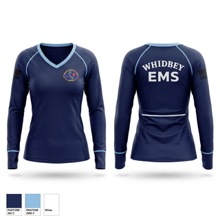 Womens Long Sleeve Vneck Shirt, Whidbey Island EMS, EMS/EMT, Teamtime, Team time, sublimation, custom sports apparel, team uniforms, spirit wear, spiritwear, sports uniforms, custom shirts, team store, custom team store, fundraiser sports, apparel fundraiser