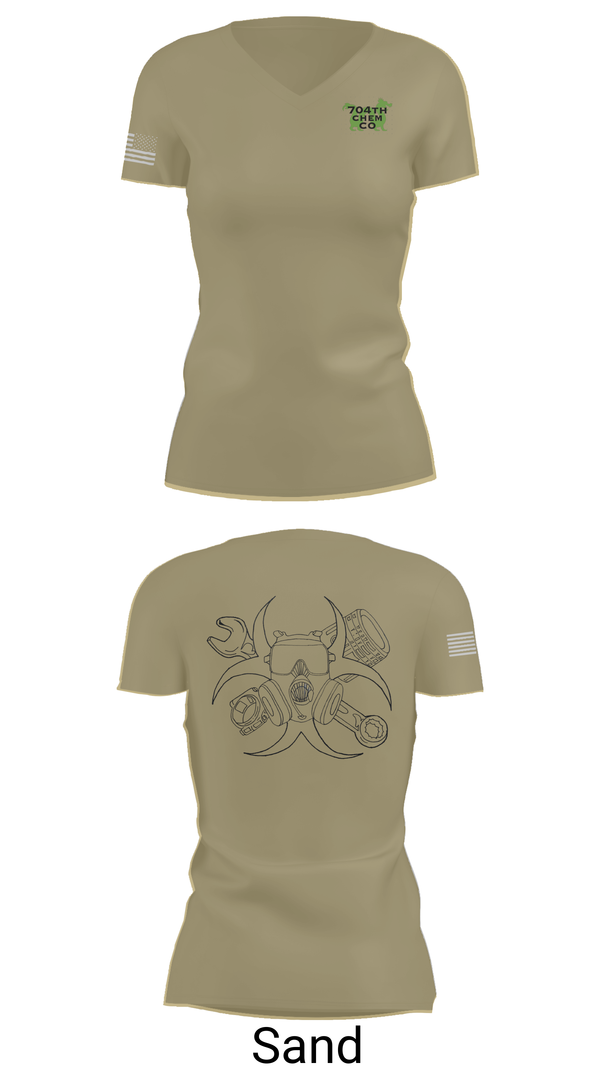 Womens Short Sleeve Vneck Shirt, 704th Chem Co, , Teamtime, Team time, sublimation, custom sports apparel, team uniforms, spirit wear, spiritwear, sports uniforms, custom shirts, team store, custom team store, fundraiser sports, apparel fundraiser