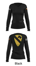 1st cav Div 3abct 85829502 Women's Long Sleeve V-neck Shirt - 37