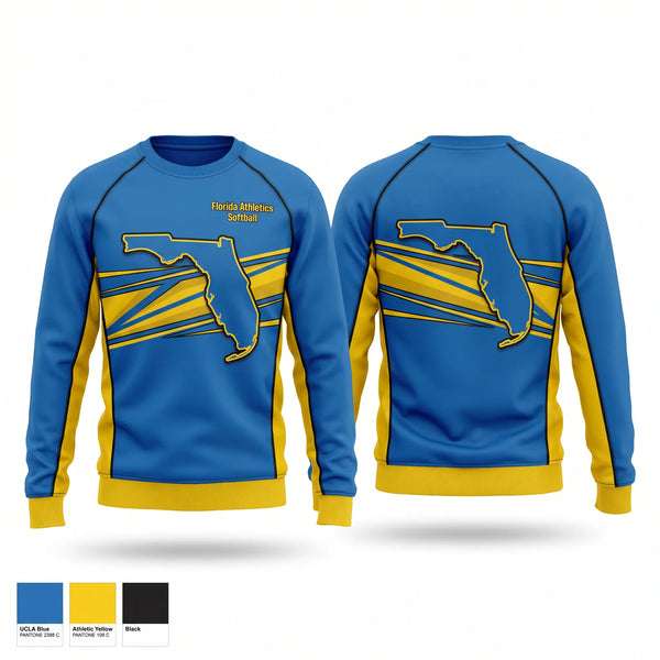 Crew Neck Sweatshirt, Florida Athletics Softball, Softball, Teamtime, Team time, sublimation, custom sports apparel, team uniforms, spirit wear, spiritwear, sports uniforms, custom shirts, team store, custom team store, fundraiser sports, apparel fundraiser