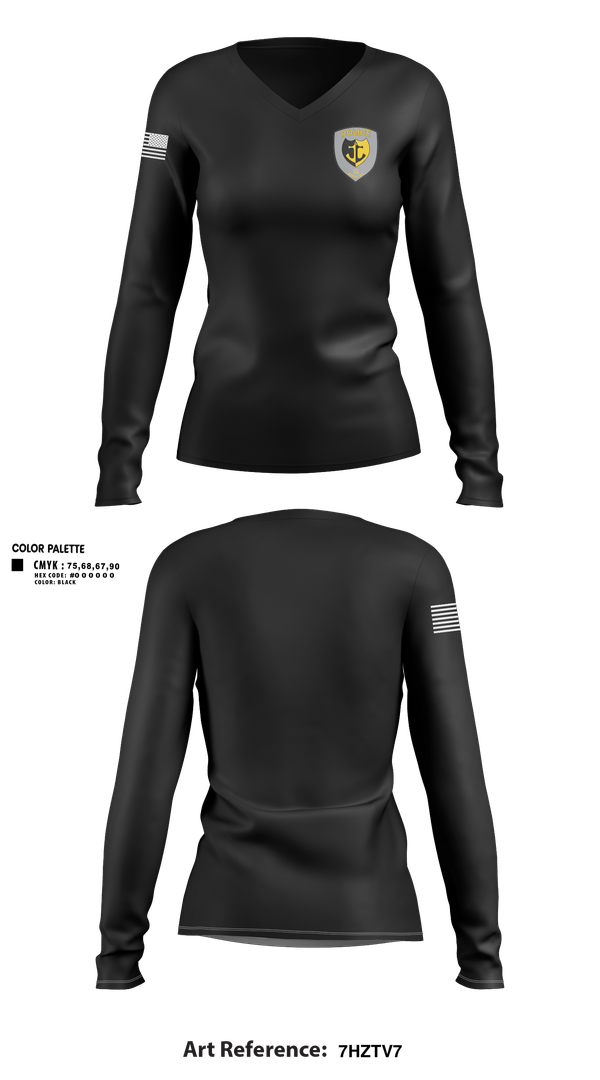 Womens Long Sleeve Vneck Shirt, Berlin Police Department, Police, Teamtime, Team time, sublimation, custom sports apparel, team uniforms, spirit wear, spiritwear, sports uniforms, custom shirts, team store, custom team store, fundraiser sports, apparel fundraiser