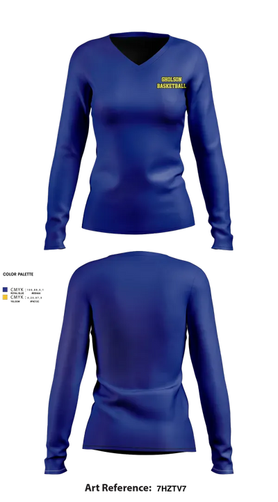 Gholson 23008022 Women's Long Sleeve V-neck Shirt - 2