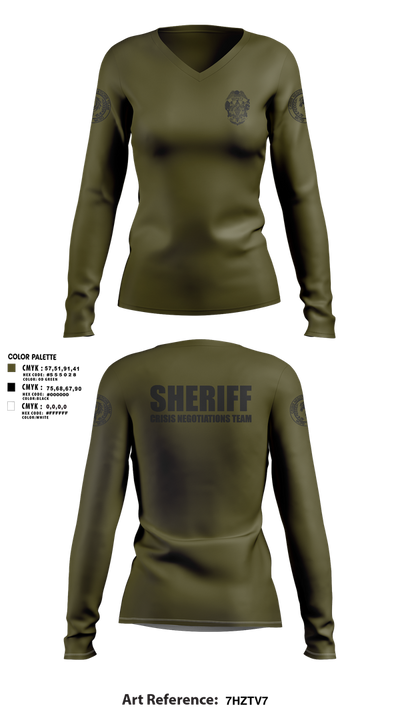 Shamrocks 77851794 Women's Long Sleeve V-neck Shirt - 113