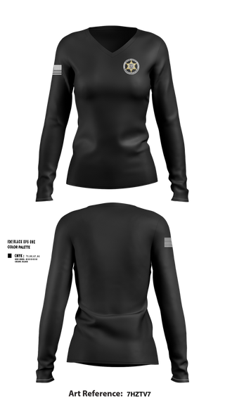 Womens Long Sleeve Vneck Shirt, Wayne County Sheriff’s Department, , Teamtime, Team time, sublimation, custom sports apparel, team uniforms, spirit wear, spiritwear, sports uniforms, custom shirts, team store, custom team store, fundraiser sports, apparel fundraiser