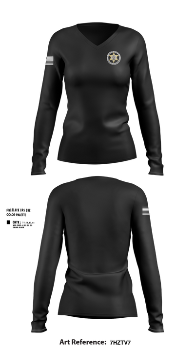Wayne County Sheriff’s Department 73359444 Women's Long Sleeve V-neck Shirt - 1