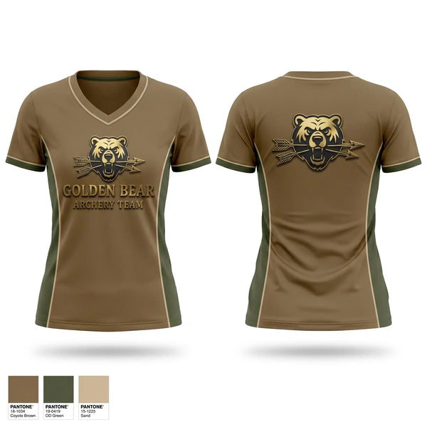 Womens Short Sleeve Vneck Shirt, Golden bear archery, Baseball, Teamtime, Team time, sublimation, custom sports apparel, team uniforms, spirit wear, spiritwear, sports uniforms, custom shirts, team store, custom team store, fundraiser sports, apparel fundraiser