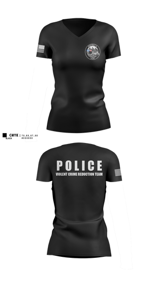 Womens Short Sleeve Vneck Shirt, D3 Violent Crimes Reduction Team, Police, Teamtime, Team time, sublimation, custom sports apparel, team uniforms, spirit wear, spiritwear, sports uniforms, custom shirts, team store, custom team store, fundraiser sports, apparel fundraiser