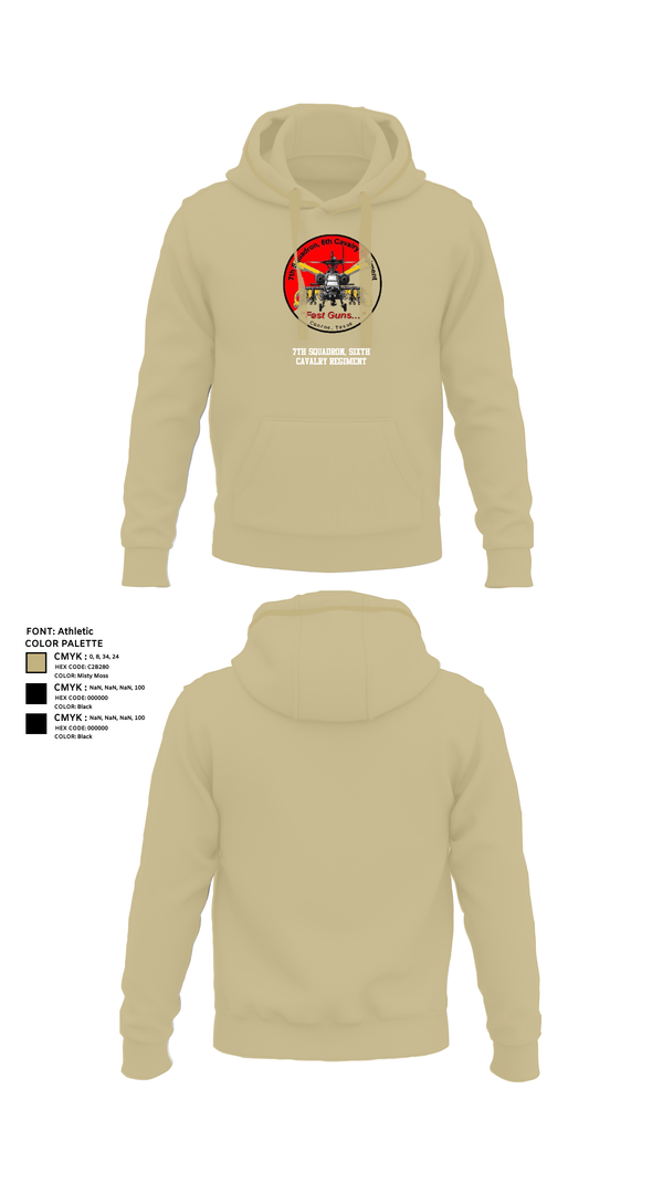 Hoodie, 7th Squadron, Sixth Cavalry Regiment, , Teamtime, Team time, sublimation, custom sports apparel, team uniforms, spirit wear, spiritwear, sports uniforms, custom shirts, team store, custom team store, fundraiser sports, apparel fundraiser