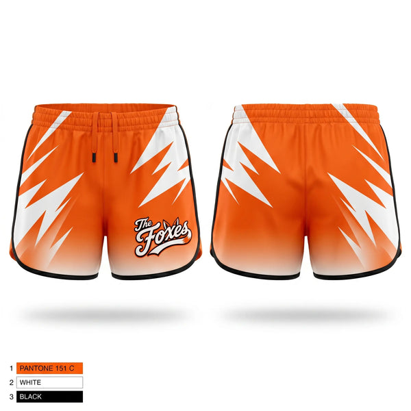 Womens Shorts, Foxes Fastpitch, Softball, Teamtime, Team time, sublimation, custom sports apparel, team uniforms, spirit wear, spiritwear, sports uniforms, custom shirts, team store, custom team store, fundraiser sports, apparel fundraiser