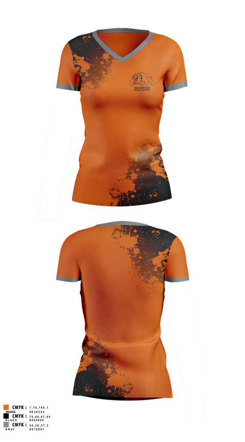 Womens Short Sleeve Vneck Shirt, Davenport, Cross Country, Teamtime, Team time, sublimation, custom sports apparel, team uniforms, spirit wear, spiritwear, sports uniforms, custom shirts, team store, custom team store, fundraiser sports, apparel fundraiser