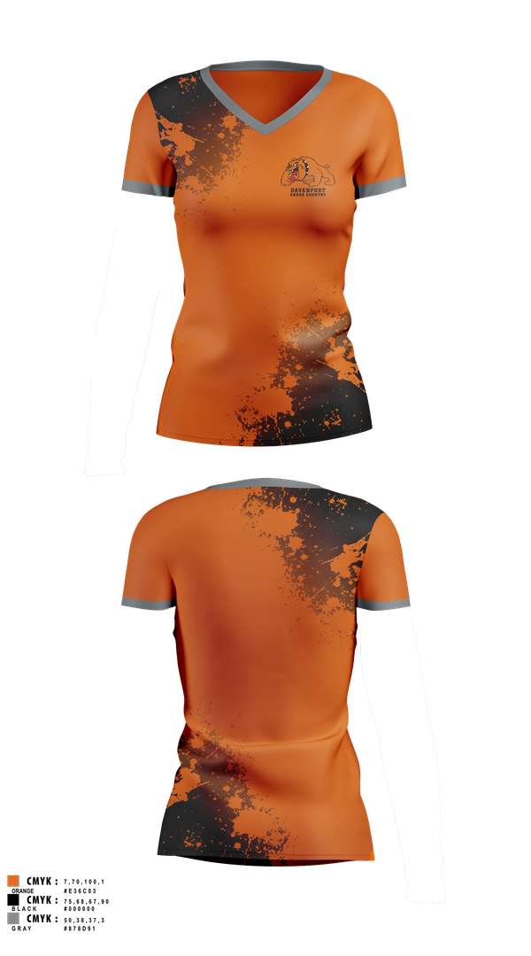 Womens Short Sleeve Vneck Shirt, Davenport, Cross Country, Teamtime, Team time, sublimation, custom sports apparel, team uniforms, spirit wear, spiritwear, sports uniforms, custom shirts, team store, custom team store, fundraiser sports, apparel fundraiser