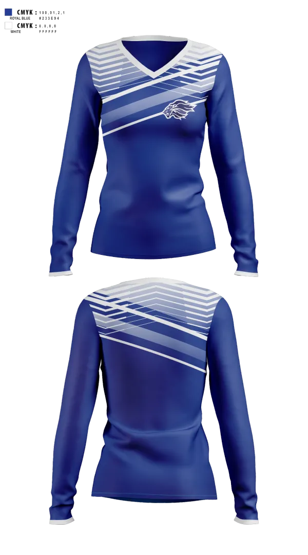 Womens Long Sleeve Vneck Shirt, Jessieville Lions Golf, Golf, Teamtime, Team time, sublimation, custom sports apparel, team uniforms, spirit wear, spiritwear, sports uniforms, custom shirts, team store, custom team store, fundraiser sports, apparel fundraiser