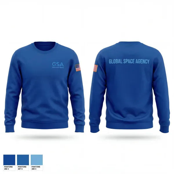 Crew Neck Sweatshirt, GSA, Space Force, Teamtime, Team time, sublimation, custom sports apparel, team uniforms, spirit wear, spiritwear, sports uniforms, custom shirts, team store, custom team store, fundraiser sports, apparel fundraiser