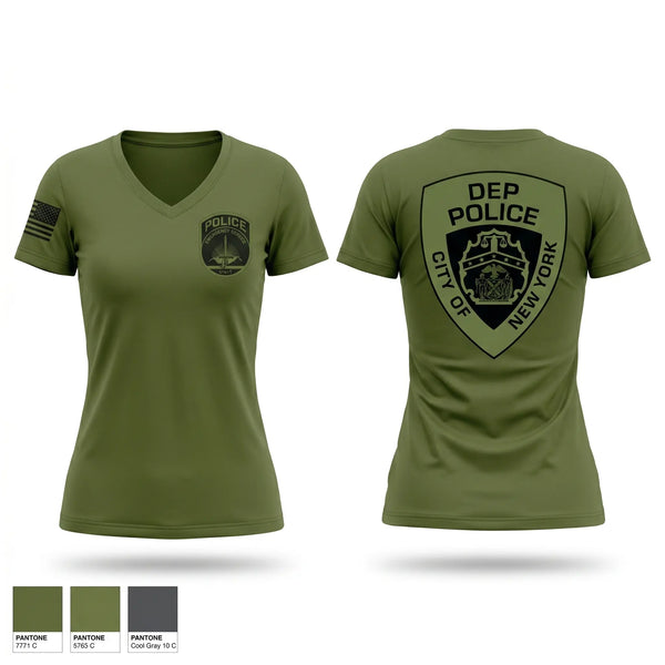 Womens Short Sleeve Vneck Shirt, NYC DEP Police ESU, Police, Teamtime, Team time, sublimation, custom sports apparel, team uniforms, spirit wear, spiritwear, sports uniforms, custom shirts, team store, custom team store, fundraiser sports, apparel fundraiser