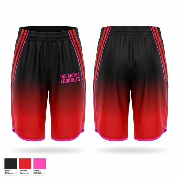Womens Shorts, OKLAHOMA LOOKOUTS, Baseball, Teamtime, Team time, sublimation, custom sports apparel, team uniforms, spirit wear, spiritwear, sports uniforms, custom shirts, team store, custom team store, fundraiser sports, apparel fundraiser