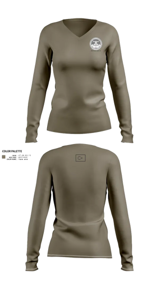 Womens Long Sleeve Vneck Shirt, 173RD SECFOR OAS IX, Army, Teamtime, Team time, sublimation, custom sports apparel, team uniforms, spirit wear, spiritwear, sports uniforms, custom shirts, team store, custom team store, fundraiser sports, apparel fundraiser