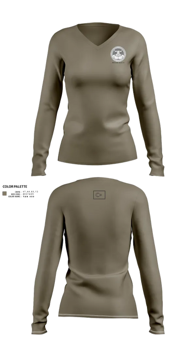 173RD SECFOR OAS IX 9040611 Women's Long Sleeve V-neck Shirt - 21