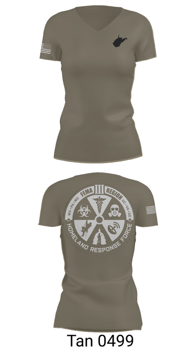 Region 3 Homeland Response Force 34212172 Women's Short Sleeve V-neck Shirt - 68