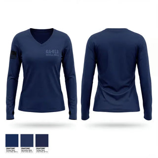Womens Long Sleeve Vneck Shirt, GA-911, Air Force, Teamtime, Team time, sublimation, custom sports apparel, team uniforms, spirit wear, spiritwear, sports uniforms, custom shirts, team store, custom team store, fundraiser sports, apparel fundraiser